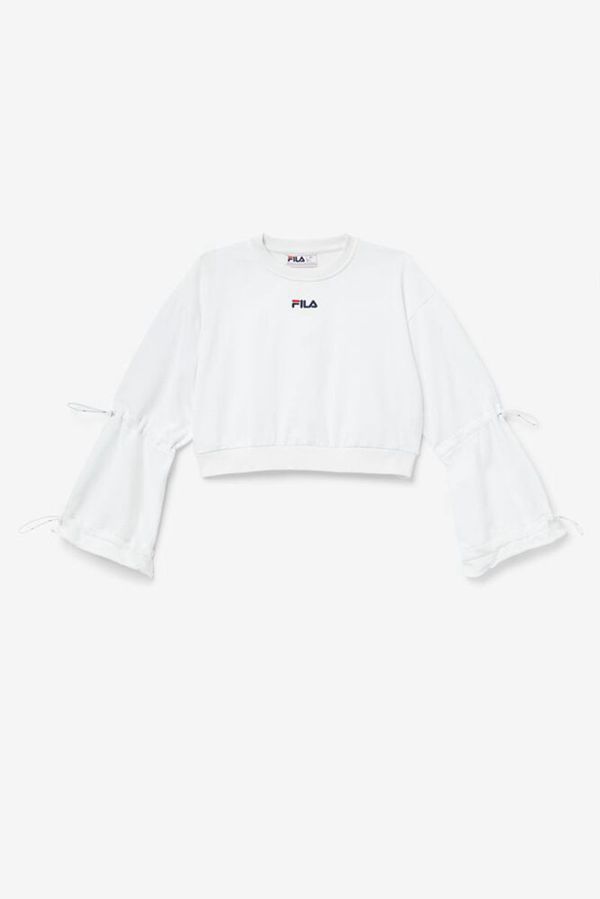 Fila Vedi White Cropped Women's Sweatshirts - White,NZ 719-57938